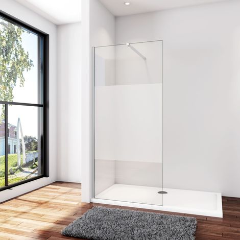 AICA 120x200cm 10mm Satiniert walk in+73-120cm ziehbar für 6-10mm Glas Stabilisator W12 (1/5)
