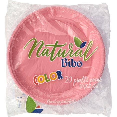 MAURY'S PIATTI PIANI BIOPLASTIC DIAMETRO 21.5 CM 20 PEZZI IN COLORAZIONE ROSA OKX (1/5)