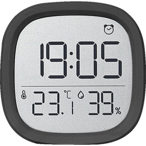 Reloj despertador digital LCD con diseño magnético, termohigrómetro, fecha, temperatura y humedad colgante, 12/24 horas, fácil de usar para el hogar, la cocina y la oficina (1/5)