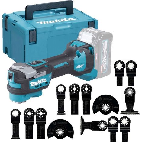 Makita TM001GZ02 40v XGT Brushless Starlock Multi Tool + 14PC Plunge Blade Set