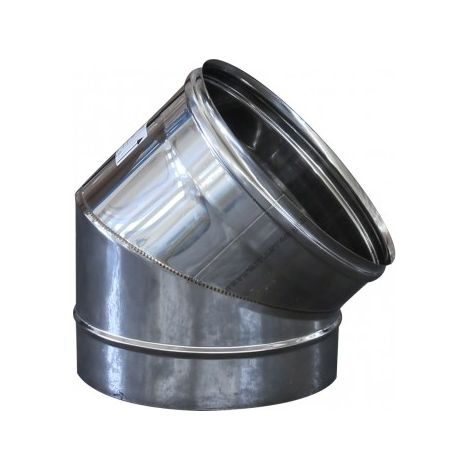Curva per canna fumaria 45° Ø 180 mm  sp 0,5 mm  acciaio inox 304