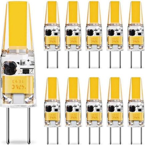 Ampoules LED G4 3W, équivalent à une ampoule halogène de 25W, AC/DC 12V, lumière blanche chaude 3000K, paquet de 10. (1/4)