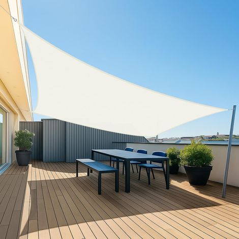 Voile d'ombrage Rectangulaire 3x3,5m Imperméable Toile ombrage Beige PES 99,99% imperméable, 98% anti-UV, anneaux D in.316, Exterieur, Patio, Jardin, Balcon (1/5)