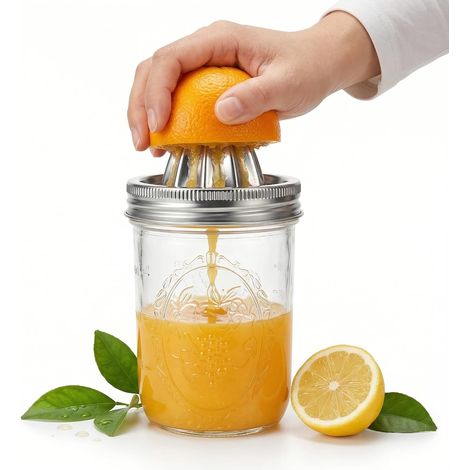 Jar Citrus Juicer Squeezer Presse-agrumes en acier inoxydable 480 ml (1/5)