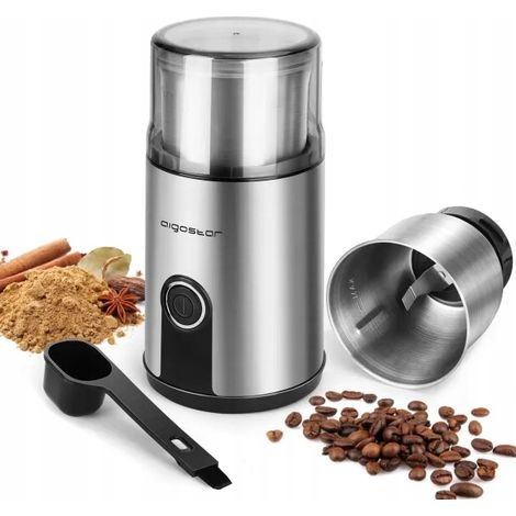 Aigostar Macinacaffe Spezie Elettrico Lame Acciaio Inox Frutta Secca 200W (1/5)