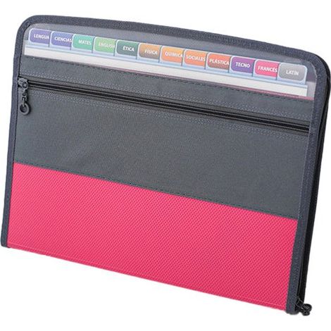 Carpeta de proyecto, A4, Carpeta plegable con separadores, 13 bolsillos, Plástico resistente, Para reuniones/trabajo, Verde, Portátil, 1 unidad (1/5)