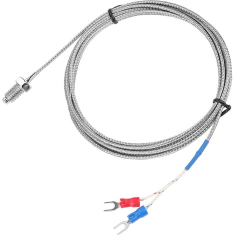 Fil de capteur de température à thermocouple de type K à filetage M8, 0-400℃ (2 m) (1/3)