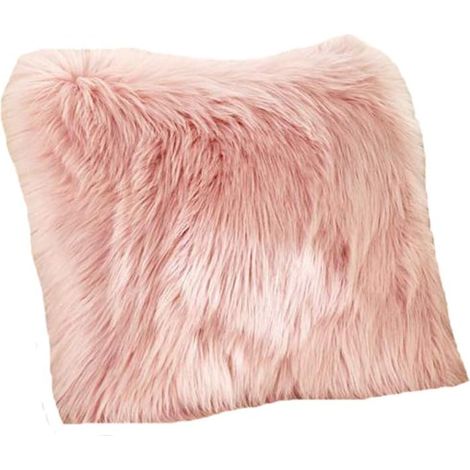 Housse de coussin décorative douce 45 x 45 cm, housse de coussin décorative à poils longs, housse de coussin décorative en imitation fourrure pour canapé, housse de coussin en fausse fourrure (1/5)
