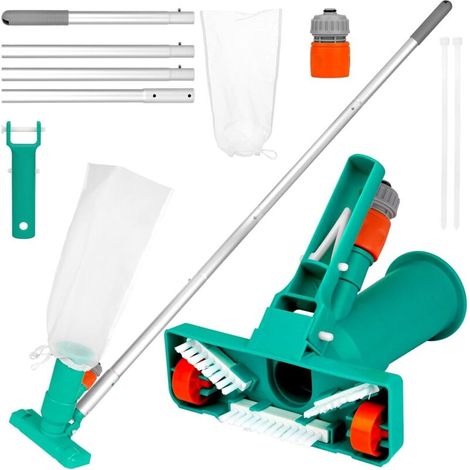 1pcs Aspirateur Piscine, Aspirateur Nettoyeur à Jet de Piscine Portable pour Nettoyer Piscine, Kit de Nettoyage de Piscine, Tête d'aspiration avec Brosse Inférieure, Tige en Aluminium Amovible