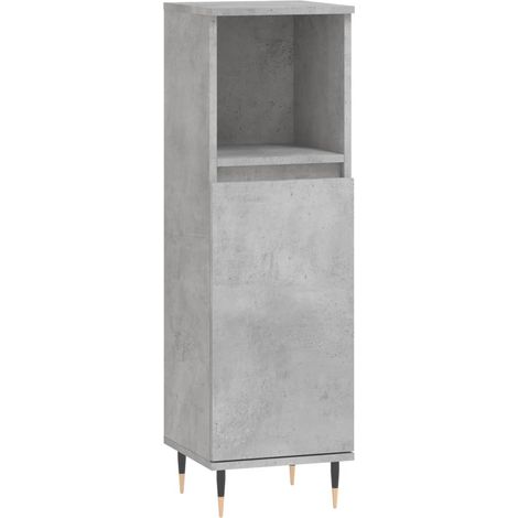 Armoire de salle de bain gris béton 30x30x100 (1/5)