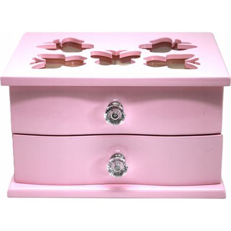 Scatola portagioie, scatola in legno rosa (1/5)
