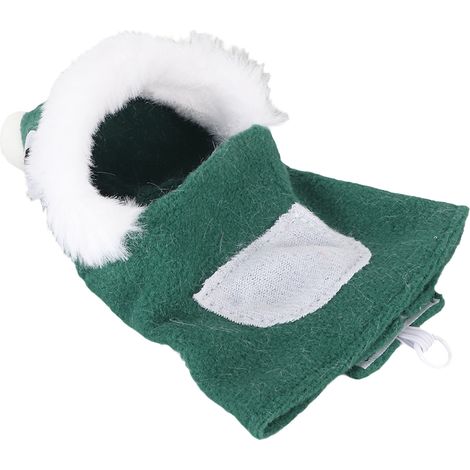 Combinaison de Noël pour oiseaux, douce et agréable au toucher, avec capuche, pour perroquet, inséparable, calopsitte, vert, taille S. (1/5)