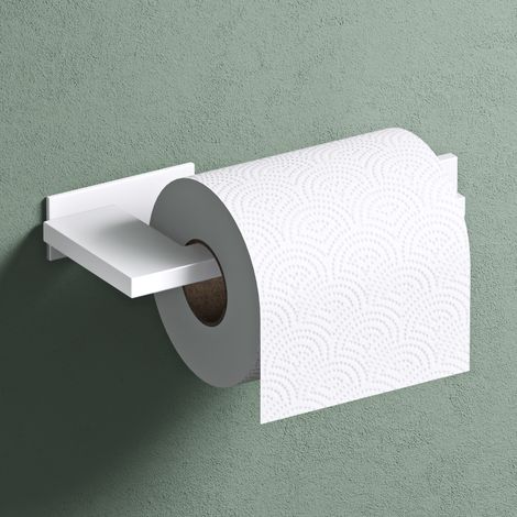 Mai & Mai Porte-Papier Toilette Dérouleur Mural en Acier Inoxydable Porte-Rouleau Stable Blanc Mat Rangement WC Support de Rouleau 185×83,5×40 MM Lino-03 (1/5)