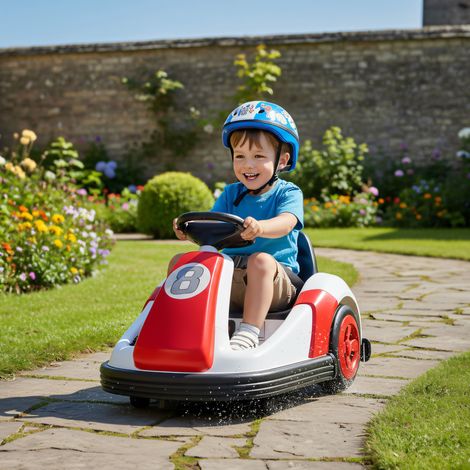 6V-Autoscooter für Kinder, 360°-Drehung, elektrischer Autoscooter für Kinder mit zwei Motoren, Musik und Hupe (1/5)