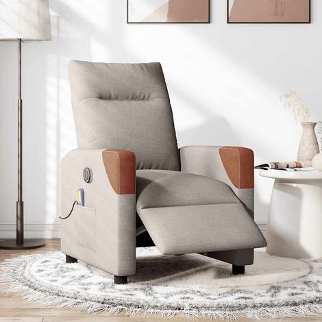 Maison Exclusive - Massagesessel Elektrisch Taupe Stoff