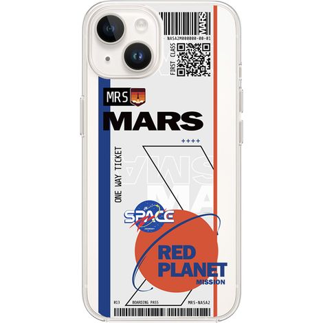 iPhone 13 Mini Hülle, transparent, Silikon Flexi, Ticket to Mars (1/5)