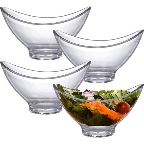 Bol alimentaire transparent en plastique 4 pièces (1/2)
