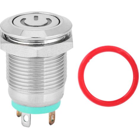 12-mm-Drucktaster mit grüner LED-Ein/Aus-Symbolanzeige und Selbstrückstellung für 3-V-Stromkreise (1/5)