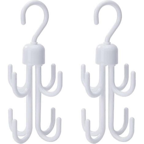Lot de 2 crochets de fixation en plastique blanc réglables à 360° (blanc) (1/5)