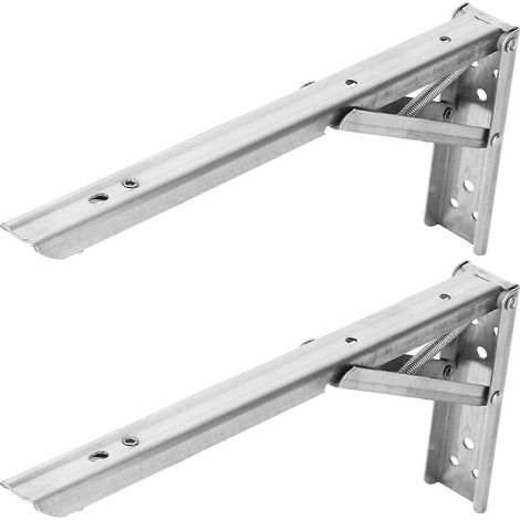 1 paire d'étagères murales pliantes, séparateurs muraux, supports de banc, acier inoxydable, 30 cm (1/4)