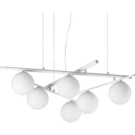 Ideal Lux Sospensione Atlas 6 luci G9 bianca metallo vetro
