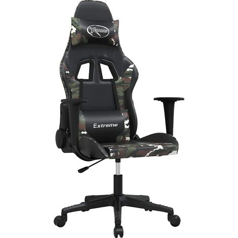 Maison Exclusive - Sedia da Gaming Massaggiante Nero e Mimetico in Similpelle (1/5)