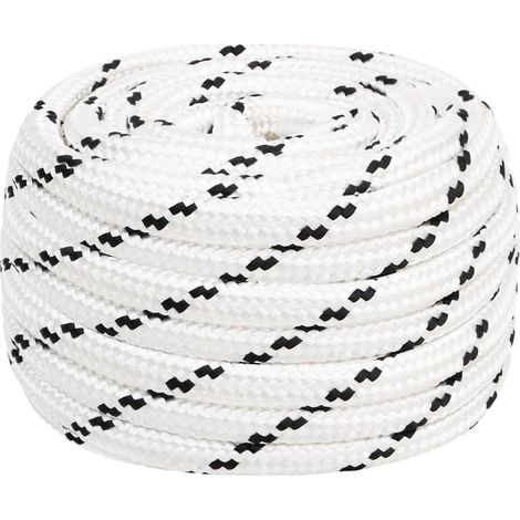 Corde utilitaire polyvalente 16 mm 25 m Blanc Polyester vidaXL (1/5)