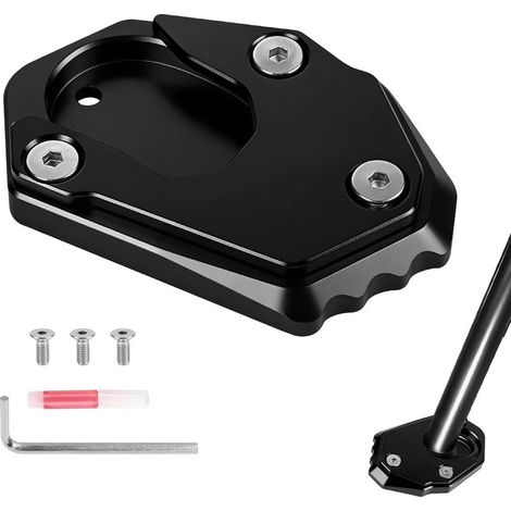 CNC Alu Patin de Béquille Latérale Moto D'extension Support Plaque Béquille Latérale pour Kawasaki Z650 Z900 Z900RS Z900SE Z1000 Z1000SX Z800 ER-6N ER-6F ZX-6R Ninja 300 650 1000 1000SX, Noir (1/5)