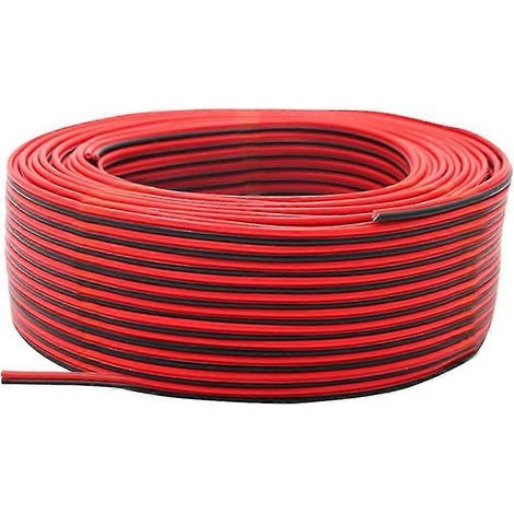 Câble d'extension 2 broches 100 m, 22 AWG, 12 V/24 V, rouge et noir, 2 fils multibrins en cuivre étamé, pour éclairage LED B (1/5)