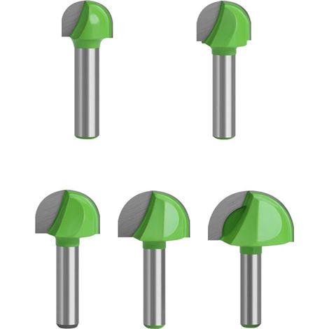 5 Pcs 8mm Tige Routeur Core Box Bits CNC Fraise à Rainure Ronde Outils à Bois (Ø 16/18/22/25/32 mm) (1/5)