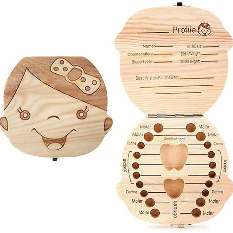 Zahnbox für Kinder, Aufbewahrungsbox für Babyzähne, Sichere Aufbewahrung in einer Holzbox, Erinnerungsbox, Box aus Laubblättern (1/5)