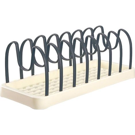Organisateur de casseroles et poêles pour placard, support de couvercles pour plan de travail avec séparateur réglable à brancher (1/5)
