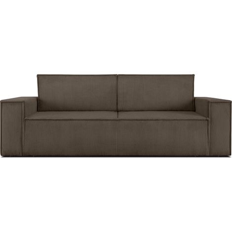 KONSIMO NAPI Sofa 3 Sitzer, mit Schlaffunktion, in Pet Friendly Cord-Stoff, braun (1/5)