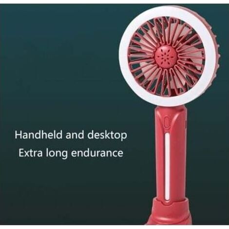 Tragbarer, per USB aufladbarer Ventilator – praktisch – ideal für Studenten und Büros – kleiner, tragbarer Ventilator, pink (1/5)
