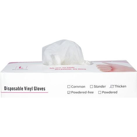 100 pcs Gants Jetables PVC Protection Professionnelle pour Travail Extérieur (1/5)