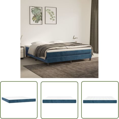 The Living Store Matelas de lit à ressorts ensachés Bleu foncé 160x200x20 cm - Matelas À Ressorts Ensachés - Matelas Double - Matelas Moelleux - Matelas Soutien Lombaire - Literie (1/5)