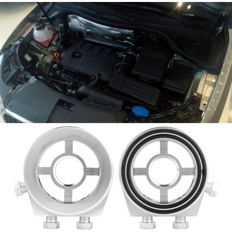 Universeller silberner Aluminium-Sandwichplattenadapter für Ölfilter, Kühlertemperaturanzeige, fahrzeugkompatibel (1/5)