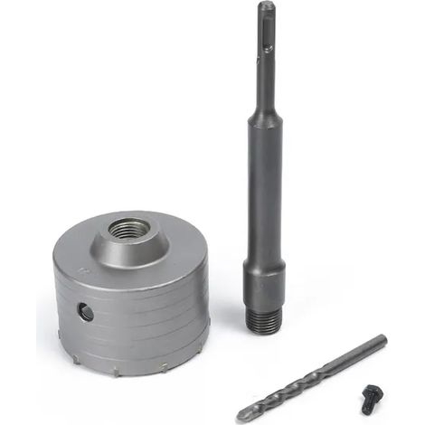 Perceuse Trépan Béton 100 mm SDS Plus 220 mm pour Carrelage, Brique, Moellon, Plâtre, Mortier, Dalle - Outil de Découpe Circulaire (1/5)