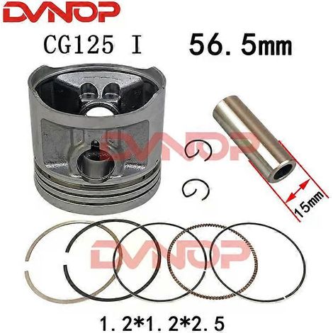 Kit de montaje de pistón de 56,5 mm y pasador de 13 mm y 15 mm para Honda CG125 CB125 CT125 SL125 TL125 CL125 Lifan Zongshen 125 156FMI 157FMI (CG125 I) (1/5)