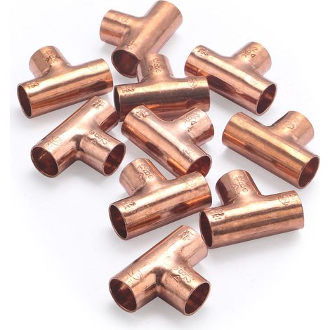 TE de Cobre Hembra Igual para Soldar QUICK PLOMBERIE - Ø12 x10 unidades