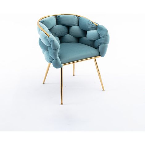 Chaise d'appoint moderne en velours avec structure métallique dorée pour salon et chambre (1/5)