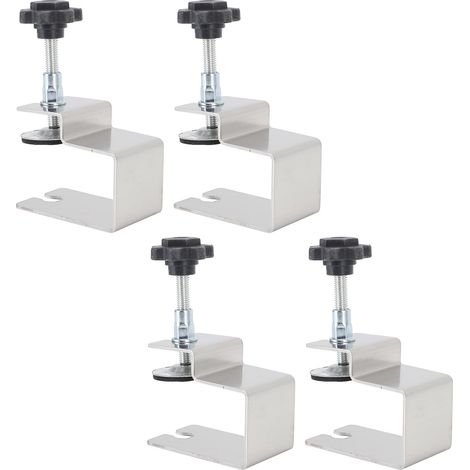 4 pièces clips fixation tiroir longue structure courbée en arc, pince installation panneau avant bois, outil gabarit aide inox (1/5)
