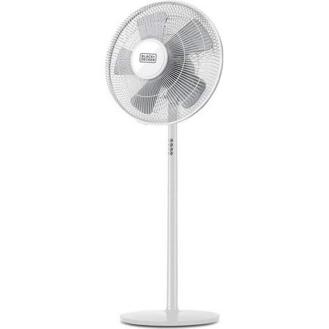 Black+decker bxefp60e ventilatore a piantana, 60 w, 59 decibel, plastica, bianco [classe di efficienza energetica a]