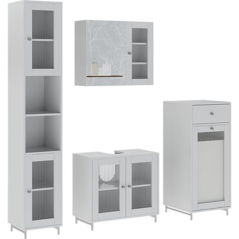 Badmöbel-Set Malte, Weiß, 4 Teile, Vicco