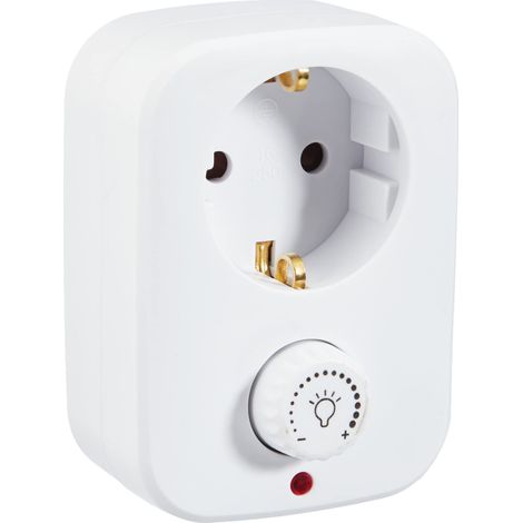 UNITEC 47535 Adattatore spina con dimmer, dimmer presa per lampade alogene ad incandescenza e ad alta tensione fino a 280 watt, bianco (1/4)