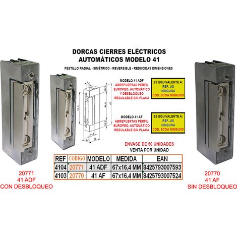 Dorcas Fermeture Electronique Automatique 41/ADF - Perf. Europe + Déverrouillage + Règles - 4104 - 2A1