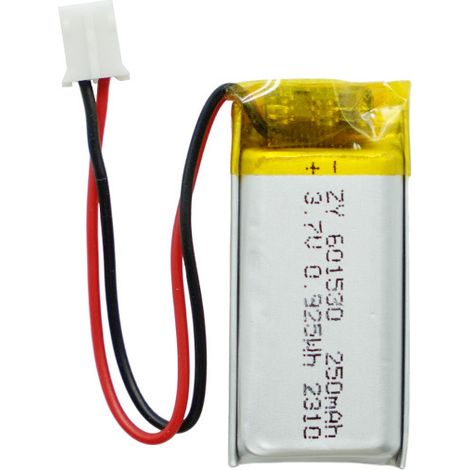 UL certified 3.7V polymer lithium battery type 601530 250mAh for mosquito repellent lamps, car air fresheners, and Bluetooth headsets. (1/4)