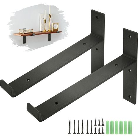 Set mit 2 Konsolenträgern, Wandregal, L. 220 mm, 35 mm Dicke, Schwarz Fantablau (1/5)