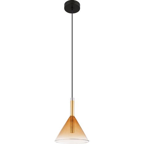 Globo - suspension - Lopusa - ambre - verre - Ø 20cm - G9 - (1/5)