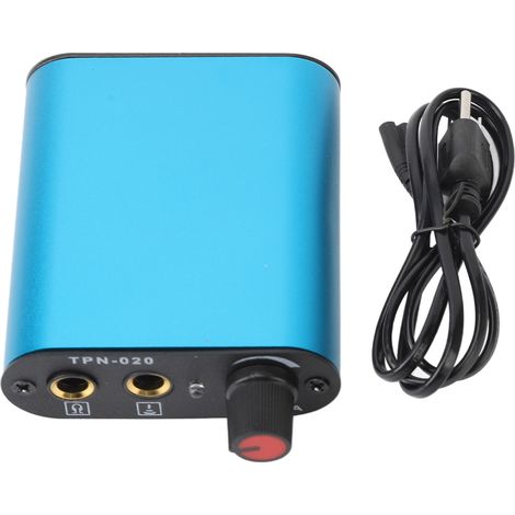 Régulateur d'alimentation professionnel pour tatouage en acier inoxydable, mini transformateur 90‑265V avec prise US bleu (1/5)